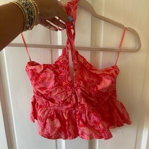 Floral Pink Halter Top